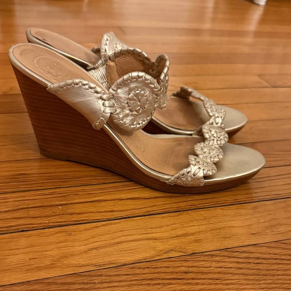Jack Rogers Platinum Wedge Sandals